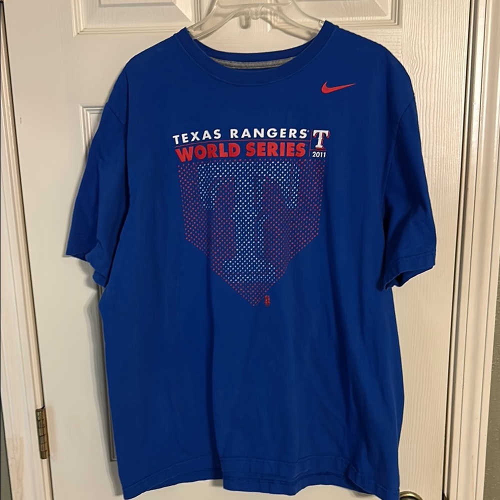 ✨Nike Blue Texas Rangers World Series Tee Size 2XL